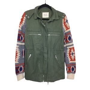 Thread & Supply Multi-media Southwestern Aztec Military Style Utility Jacket S